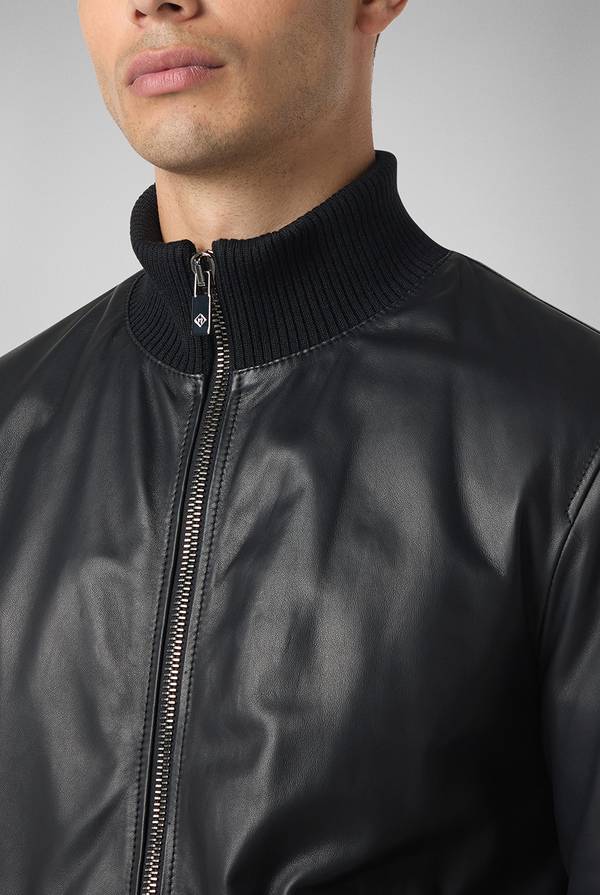 Pull Pal Zileri Bomber in pelle con colletto stand up Promozione Limitata