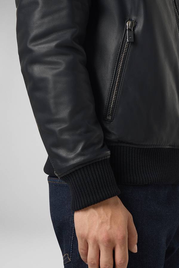 Pull Pal Zileri Bomber in pelle con colletto stand up Promozione Limitata