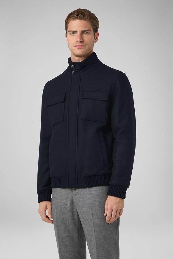 Pull Pal Zileri Blouson in lana blu navy Fino Al -60%