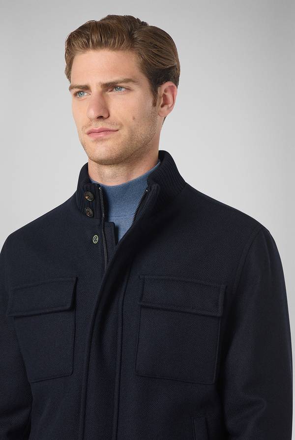 Pull Pal Zileri Blouson in lana blu navy Fino Al -60%