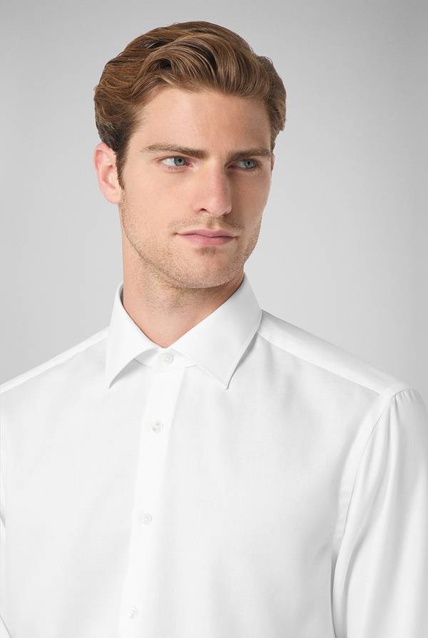 Pull Pal Zileri Camicia bianca micro fantasia Vendita Calda