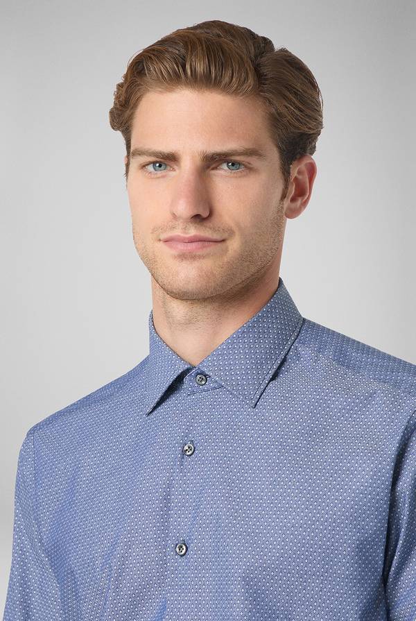 Pull Pal Zileri Camicia micro fantasia effetto denim Nuova