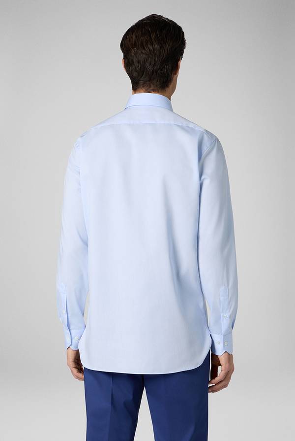 Pull Pal Zileri Camicia azzurra in cotone con collo Milano In Vendita