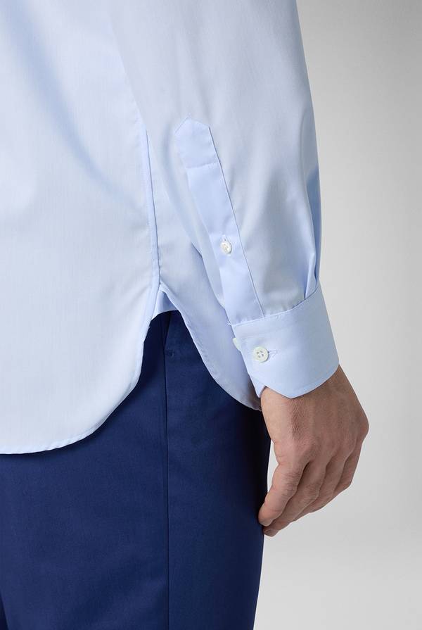 Pull Pal Zileri Camicia azzurra in cotone con collo Milano In Vendita