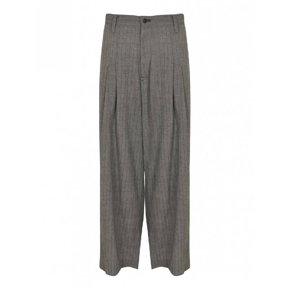 Y&#039;S YOHJI YAMAMOTO Pantaloni gessati con pences gamba larga In Saldo