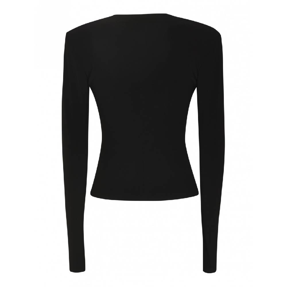 NORMA KAMALI Maglia girocollo m l spalla imbottita Nuovo