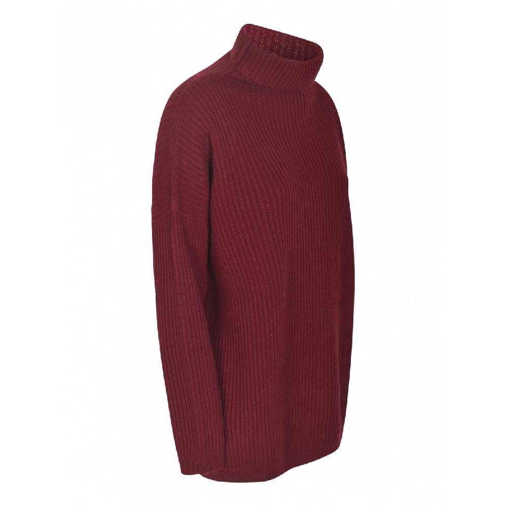 F CASHMERE Maglia collo alto costa inglese Qualità