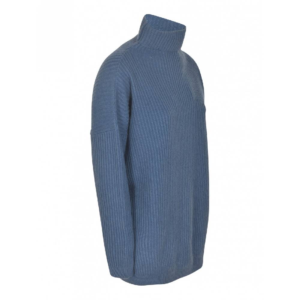 F CASHMERE Maglia collo alto costa inglese Consegna Veloce