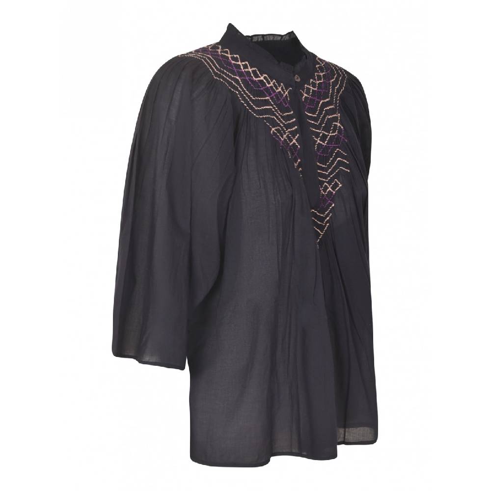 ANTIK BATIK Blusa in voile di cotone ricamata a mano Ayo Economico