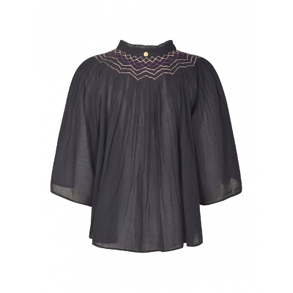 ANTIK BATIK Blusa in voile di cotone ricamata a mano Ayo Economico