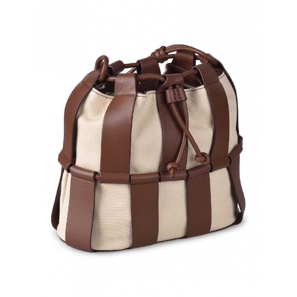 HEREU Lilinera caged leather and canvas shoulder bag Italia