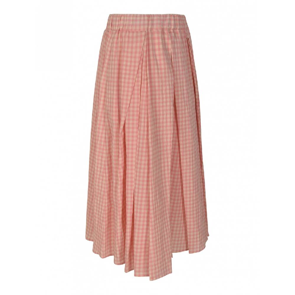 APUNTOB Gonna quadrretti elastico in vita con pieghe Latest fashion