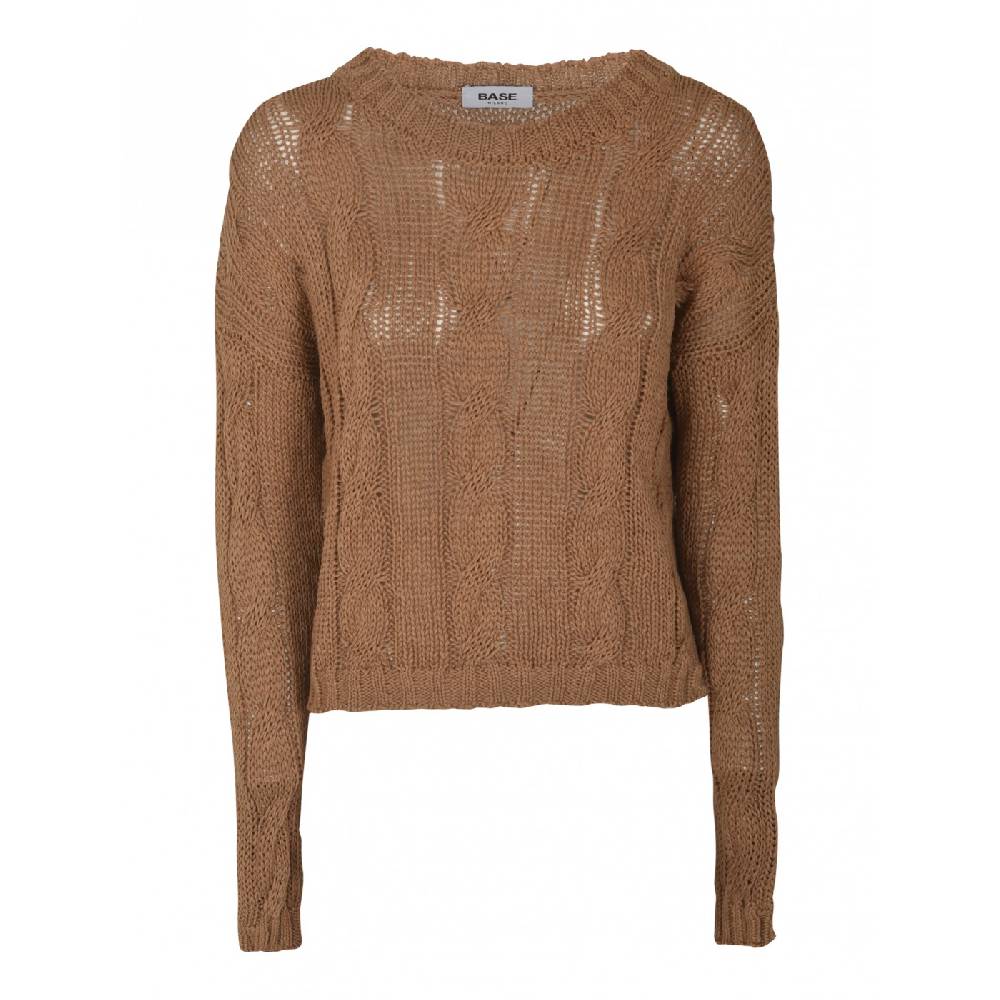 BASE Maglia girocollo trecce In Linea