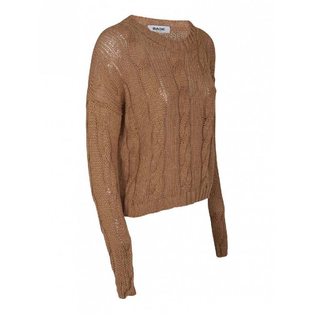 BASE Maglia girocollo trecce In Linea