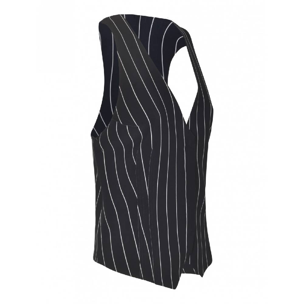 NORMA KAMALI Gilet con zip gessato Qualità Garantita