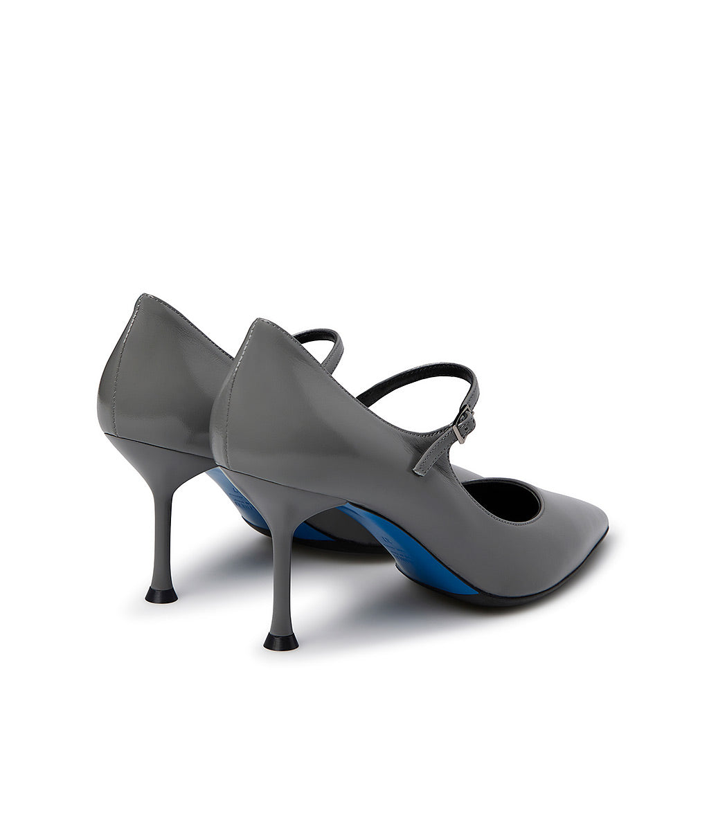﻿Loriblu Decollete in pelle lucida grigio con cinturino Vendita Calda