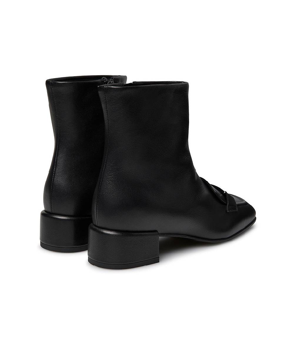 Loriblu Stivaletto nappa nero con placca Logo metal Vendite Flash