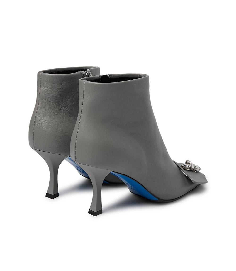 Loriblu Stivaletto in nappa grigio con Logo Signature cristalli Offerte esclusive