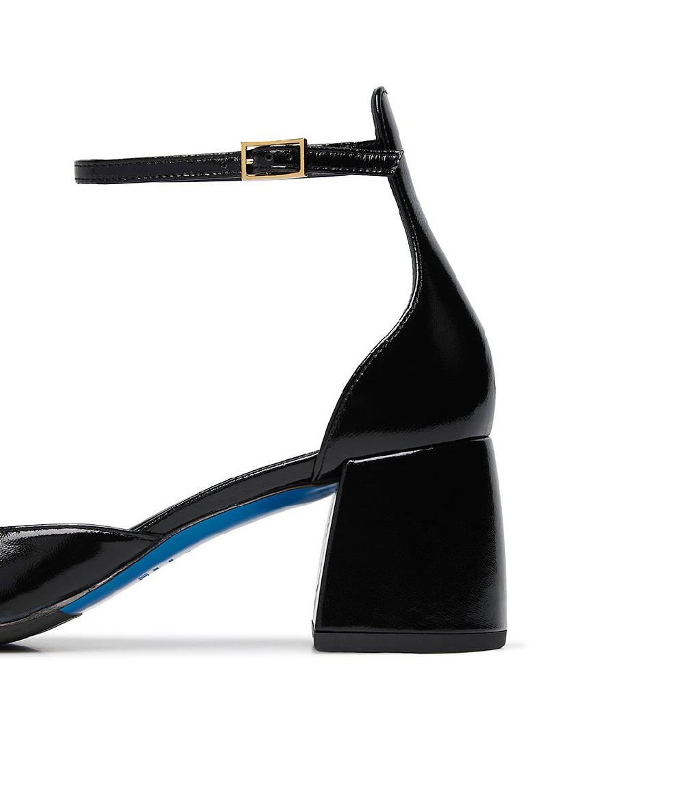 Loriblu Décolleté Mary Jane in pelle lucida nera con cinturino Nuovo