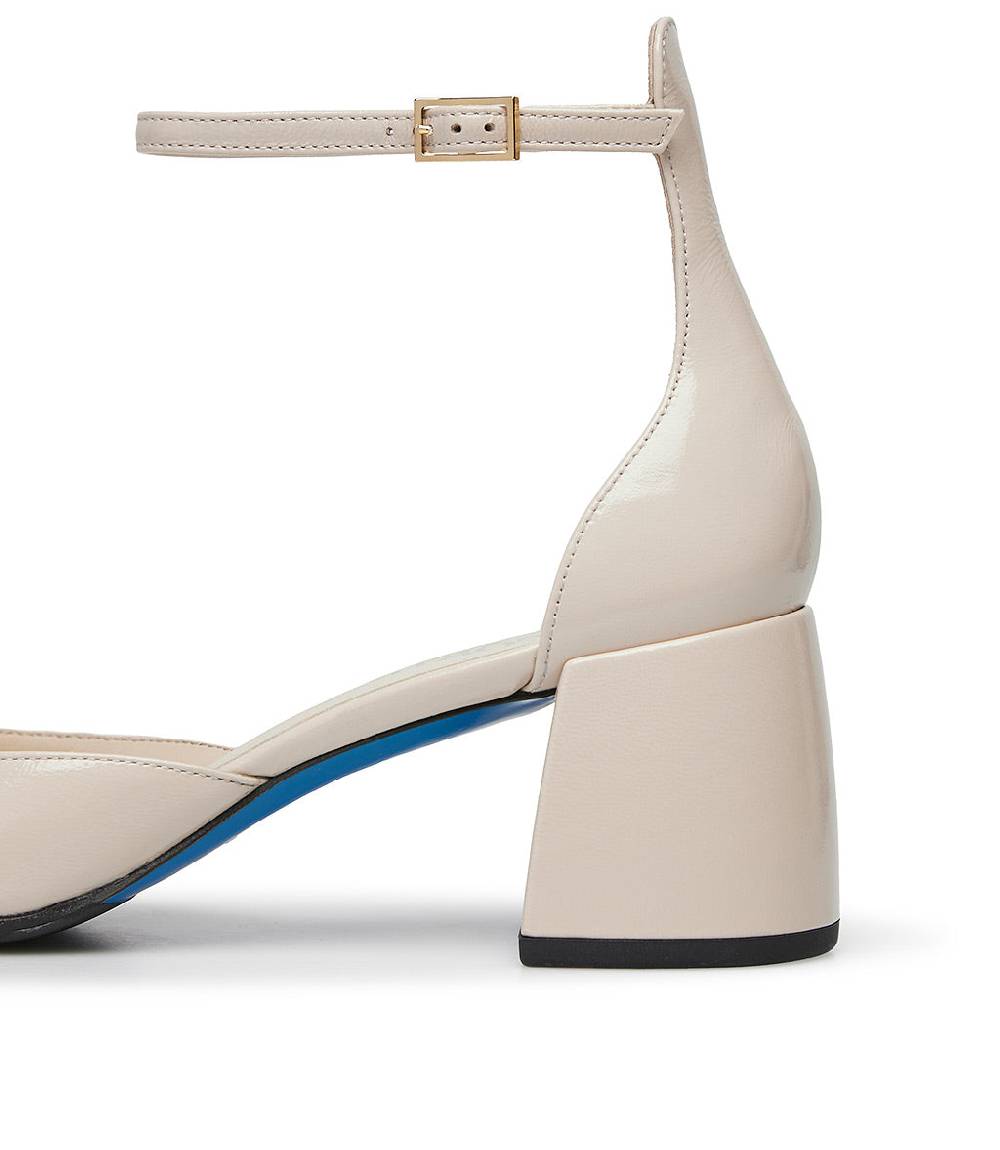 Loriblu Décolleté Mary Jane in pelle lucida sabbia con cinturino Qualità