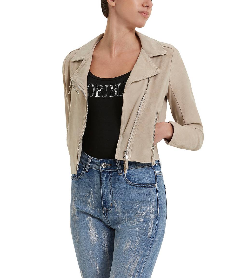 Loriblu Giacca stile biker in camoscio naturale Promozione