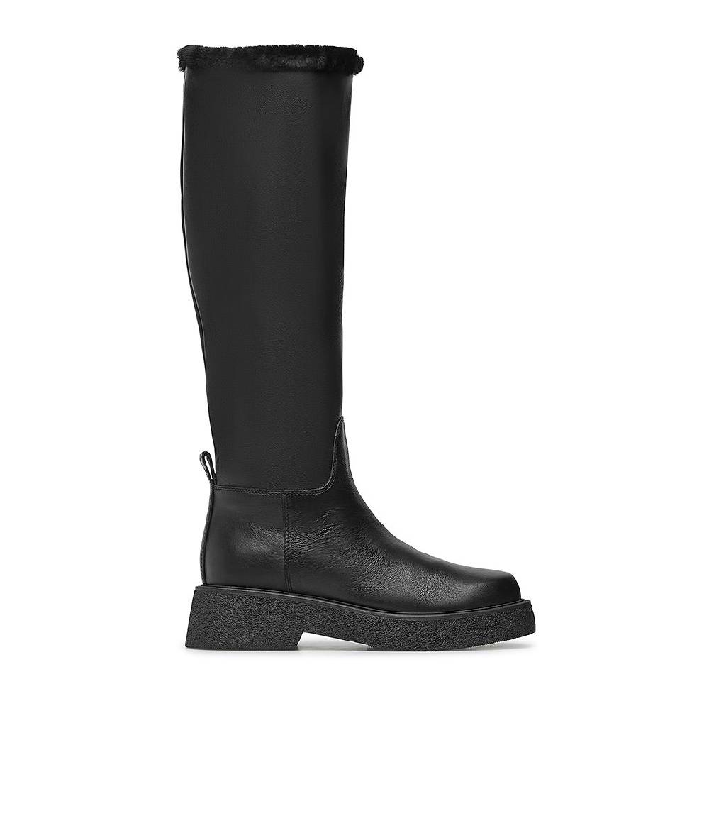 Loriblu Stivali in pelle e shearling nero Offerta