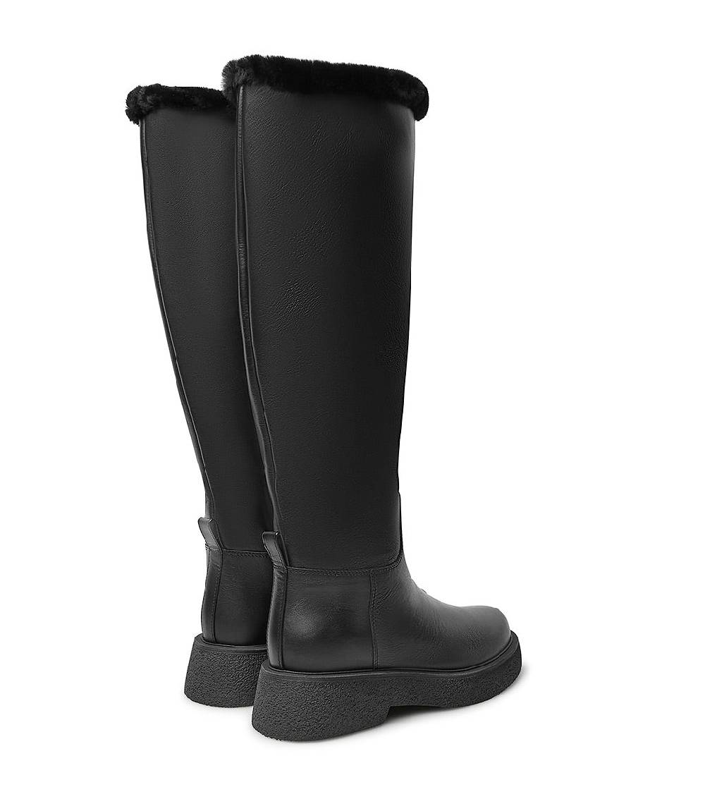Loriblu Stivali in pelle e shearling nero Offerta