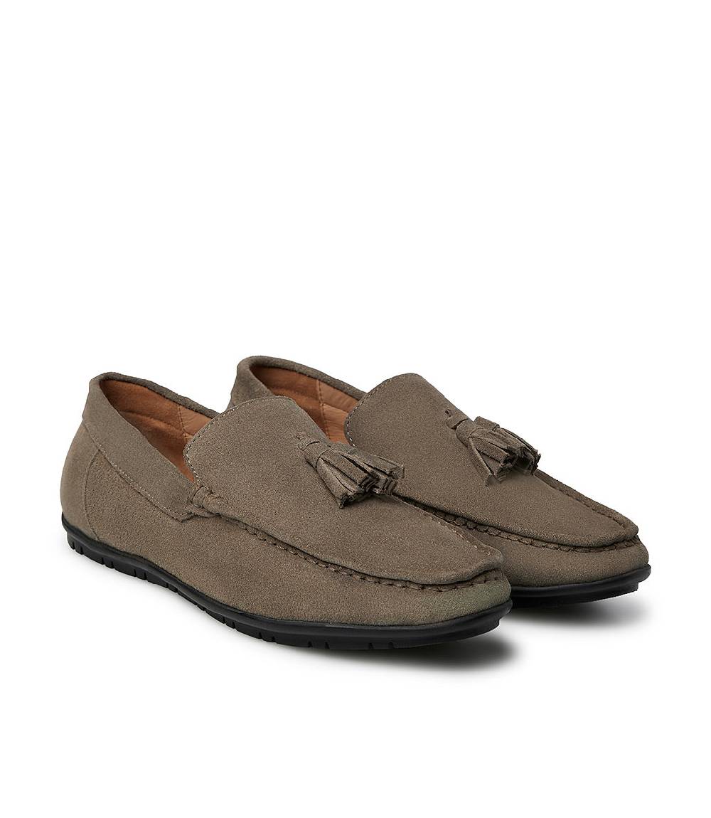 Loriblu Mocassino in camoscio taupe con nappine 2025