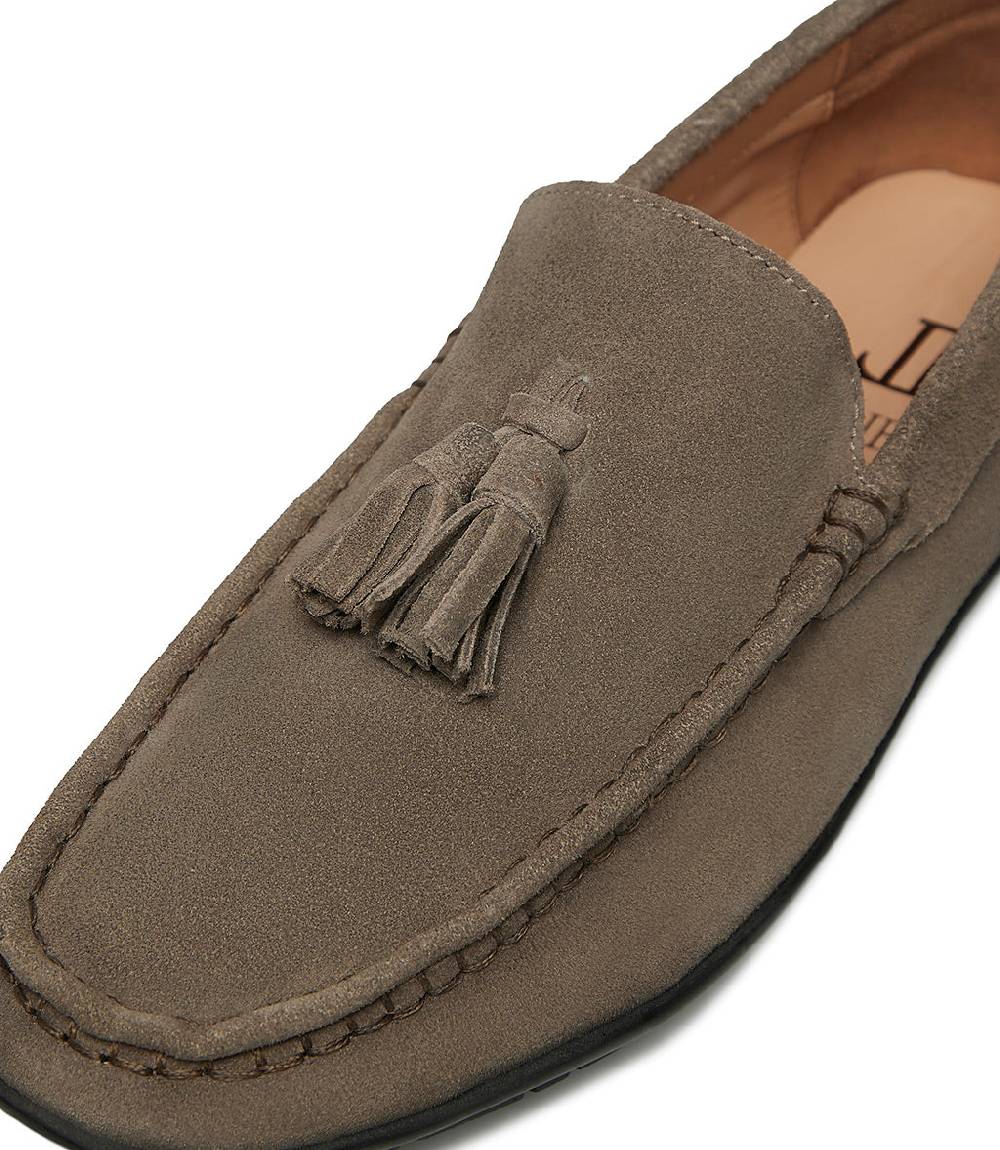 Loriblu Mocassino in camoscio taupe con nappine 2025