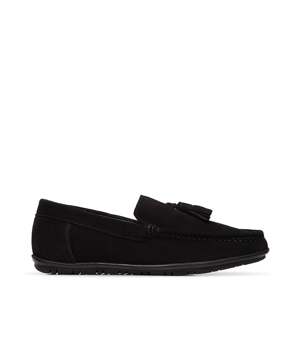 Loriblu Mocassino in camoscio nero con nappine