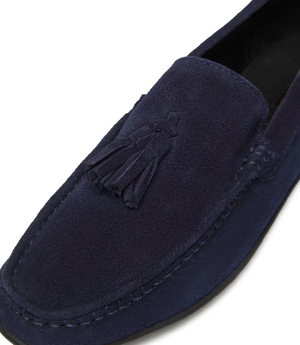Loriblu Mocassino in camoscio blu con nappine Italy