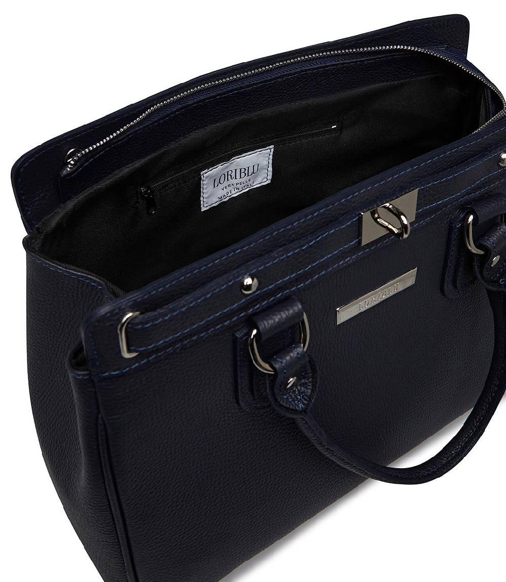 Loriblu Borsa tote in pelle testurizzata blu Negozi Online