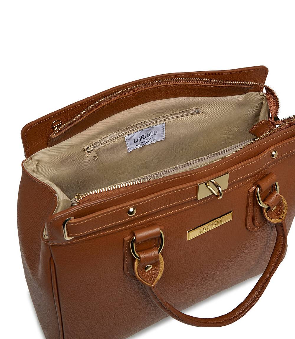 Loriblu Borsa tote in pelle testurizzata marrone Consegna Veloce
