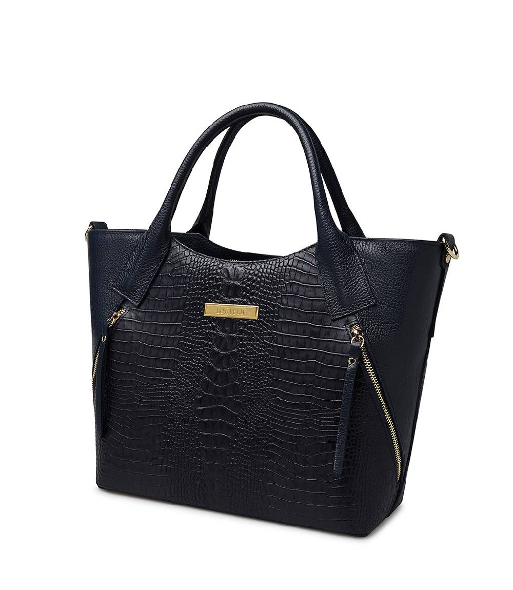 Loriblu Borsa tote blu notte in pelle stampata Fino Al -60%