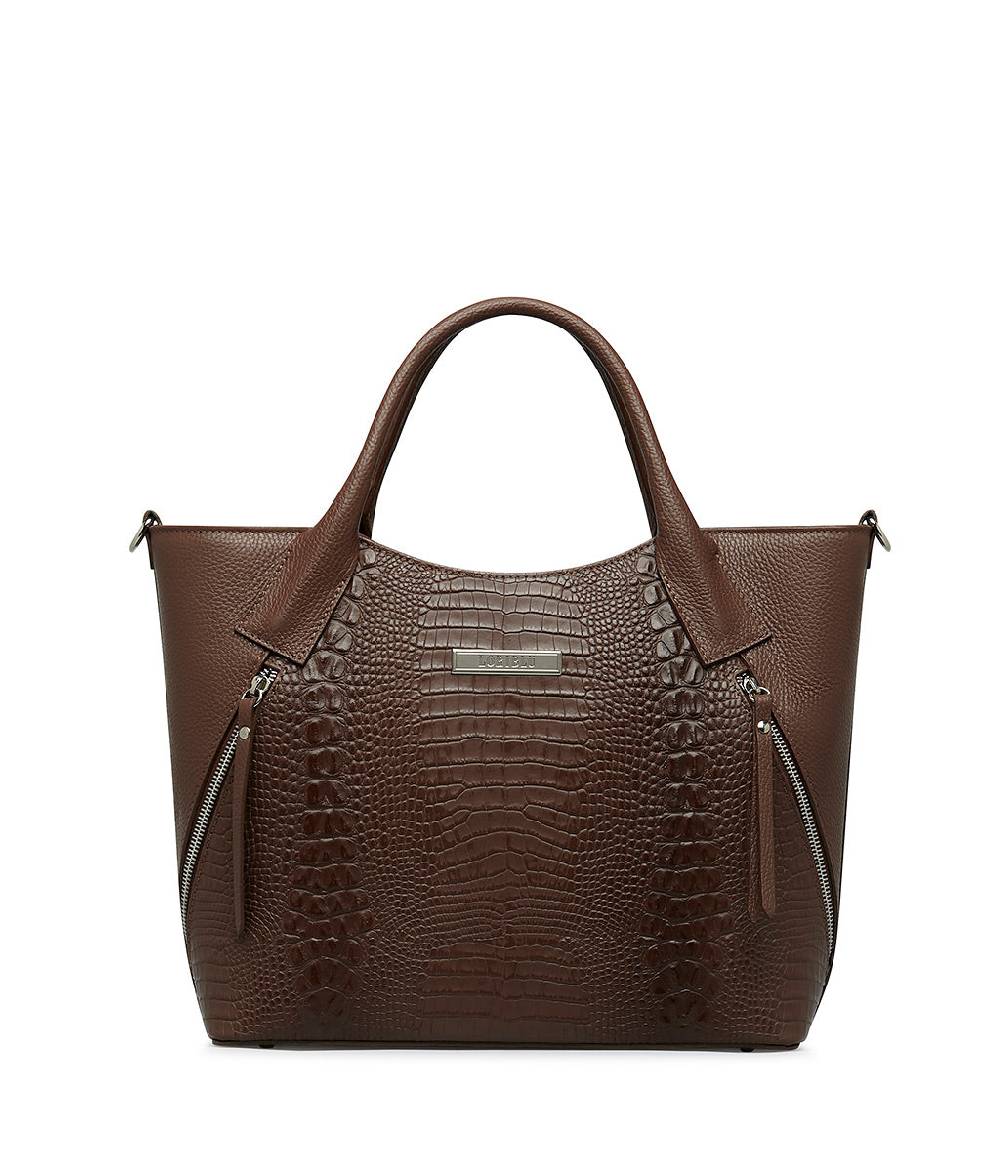 Loriblu Borsa tote cuoio in pelle stampata