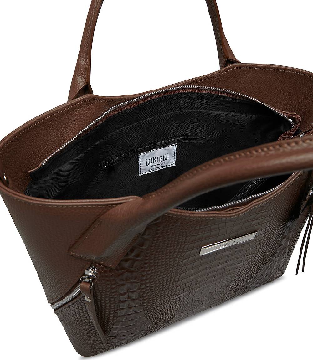 Loriblu Borsa tote cuoio in pelle stampata Affare Del Giorno