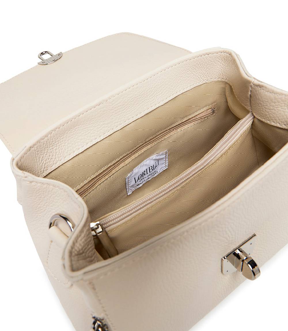 Loriblu Borsa a mano beige in pelle martellata Prezzo Ridotto