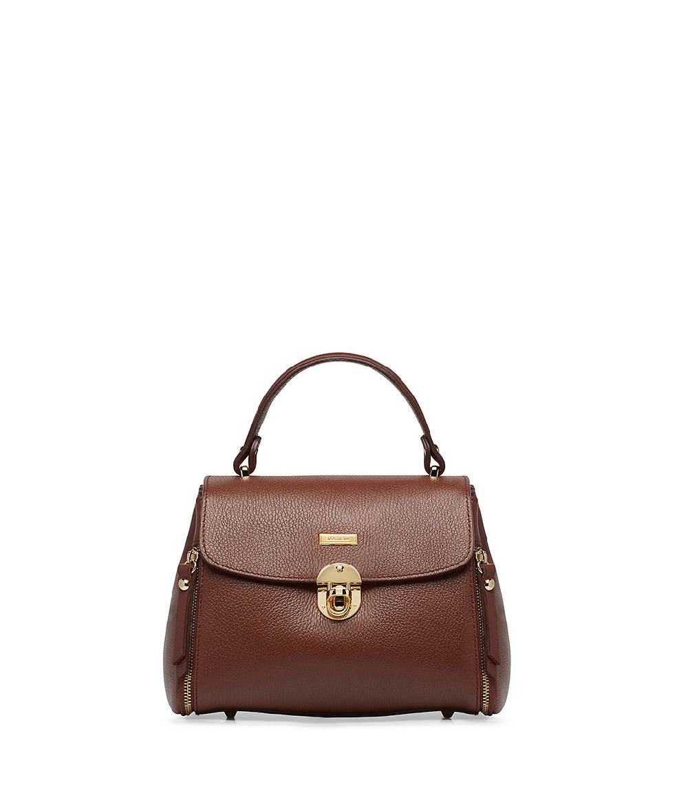 Loriblu Borsa a mano marrone bruciato in pelle martellata