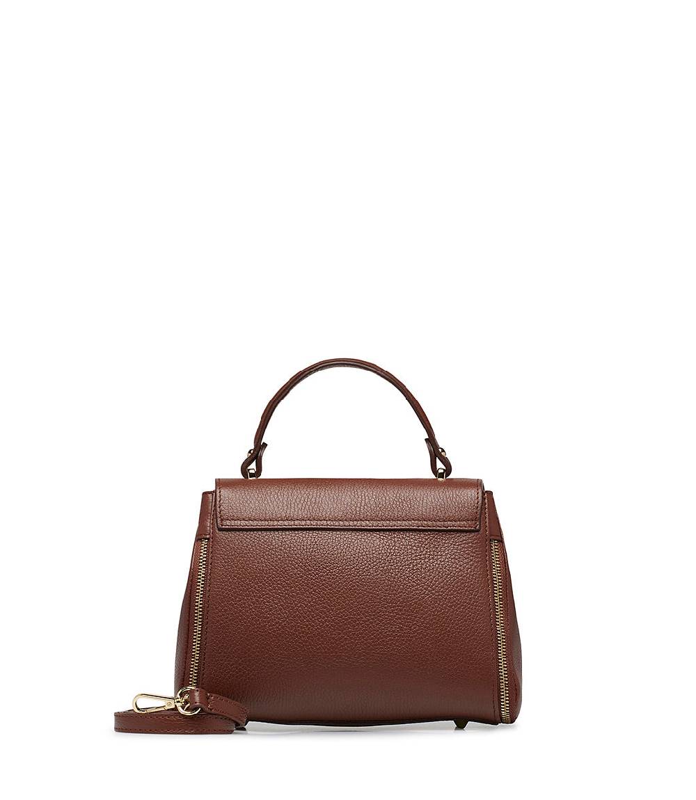 Loriblu Borsa a mano marrone bruciato in pelle martellata Convenienza