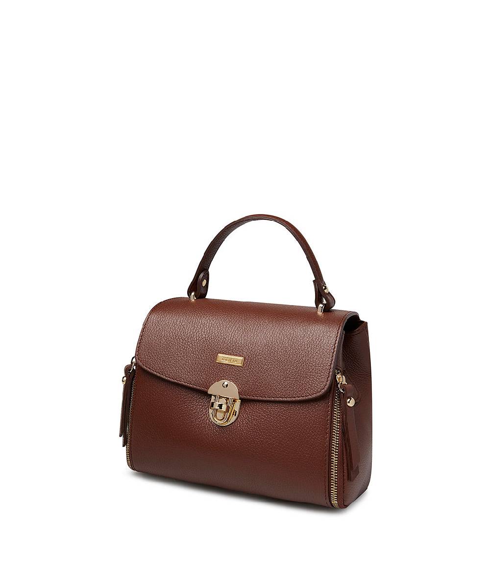 Loriblu Borsa a mano marrone bruciato in pelle martellata Convenienza