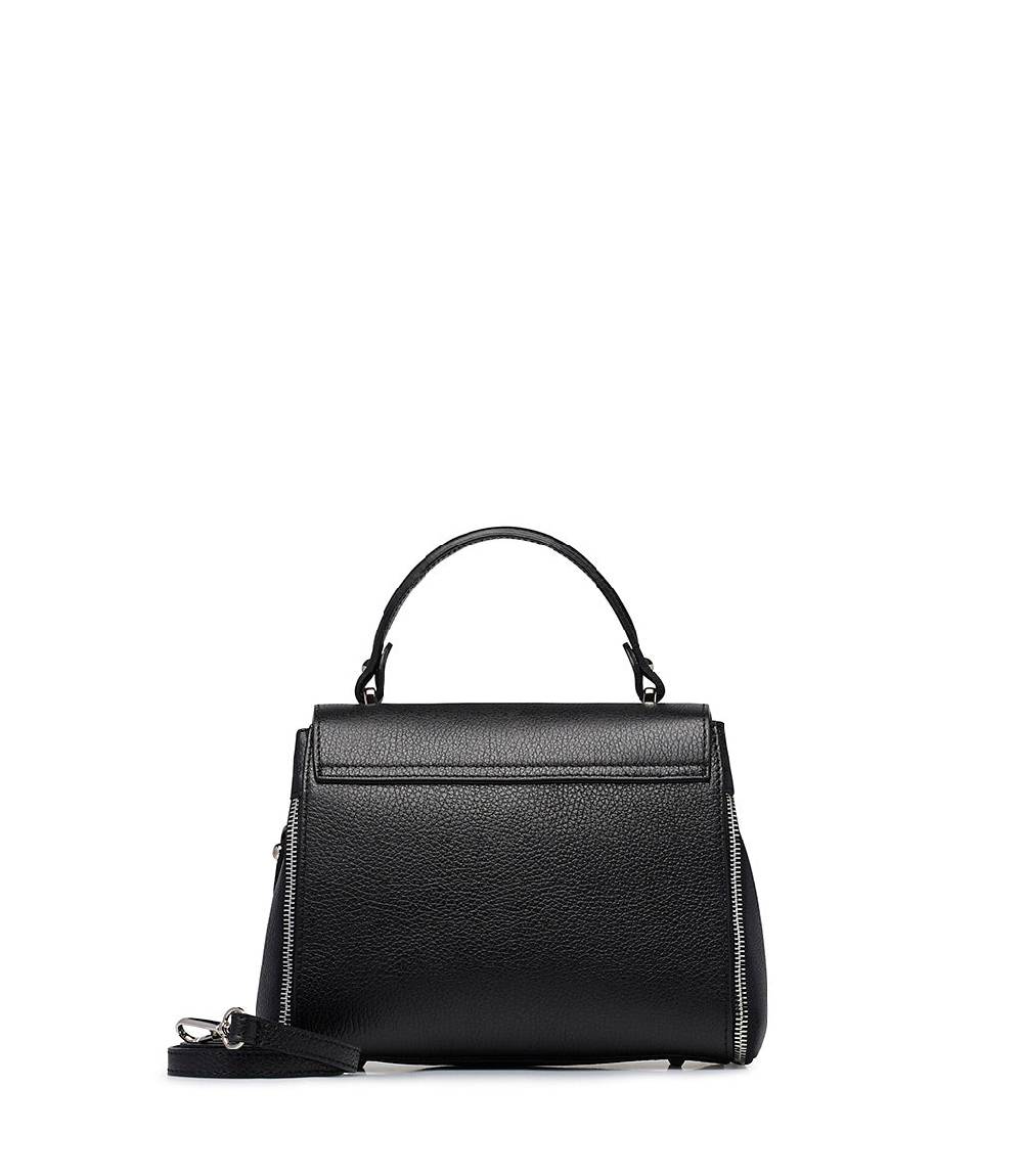 Loriblu Borsa a mano nera in pelle martellata Novità