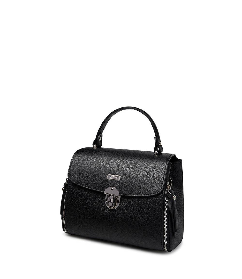 Loriblu Borsa a mano nera in pelle martellata Novità