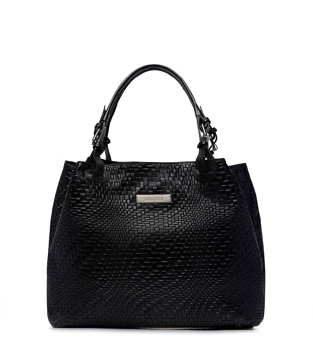 Loriblu Borsa tote in pelle intrecciata nera Presa