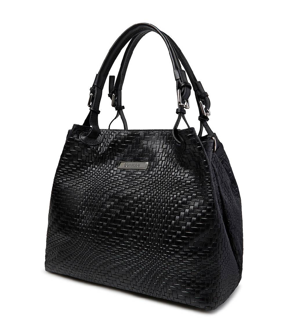 Loriblu Borsa tote in pelle intrecciata nera Presa