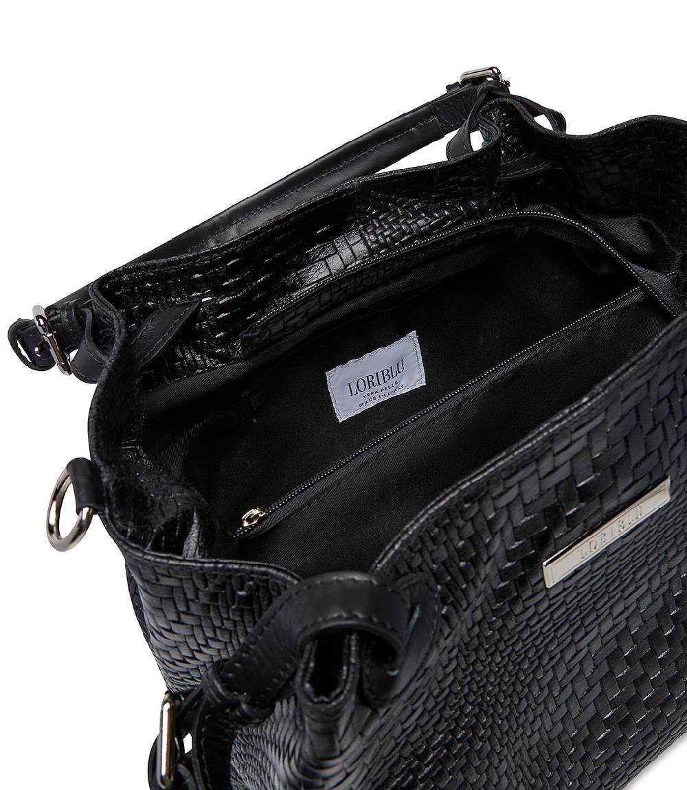Loriblu Borsa tote in pelle intrecciata nera Presa