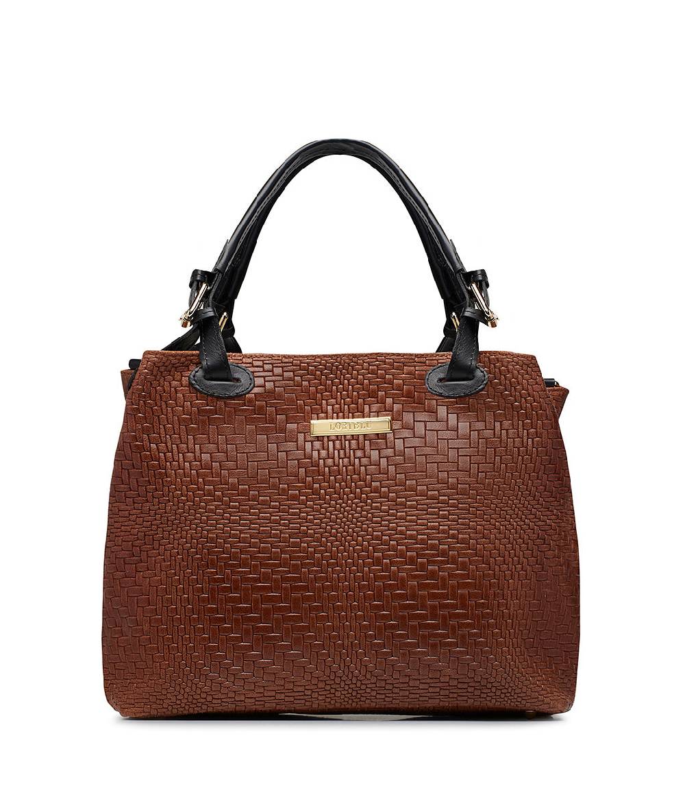 Loriblu Borsa tote in pelle intrecciata marrone Offerta