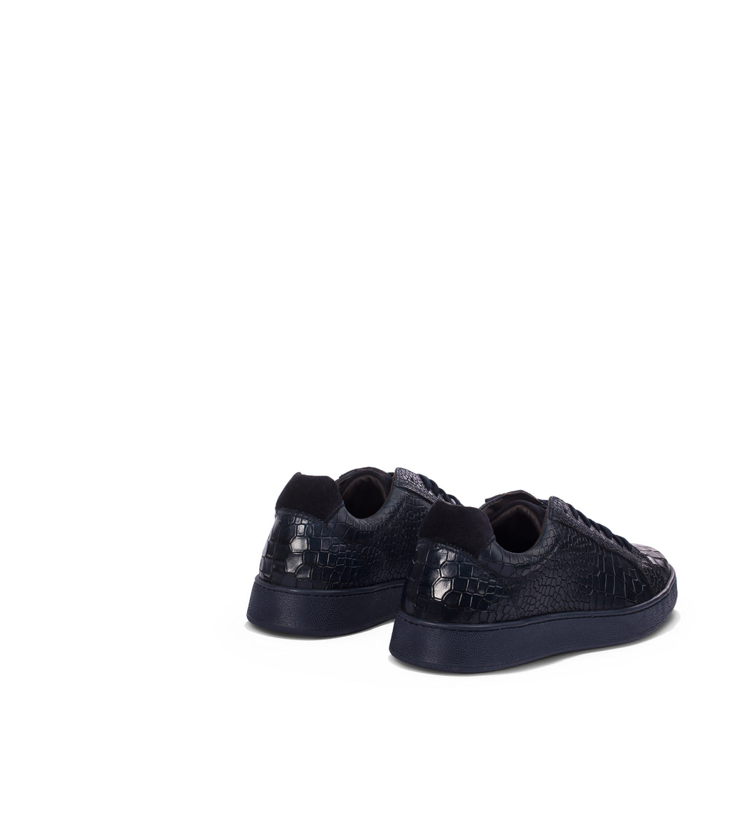 Loriblu Sneakers in pelle effetto coccodrillo blu Online
