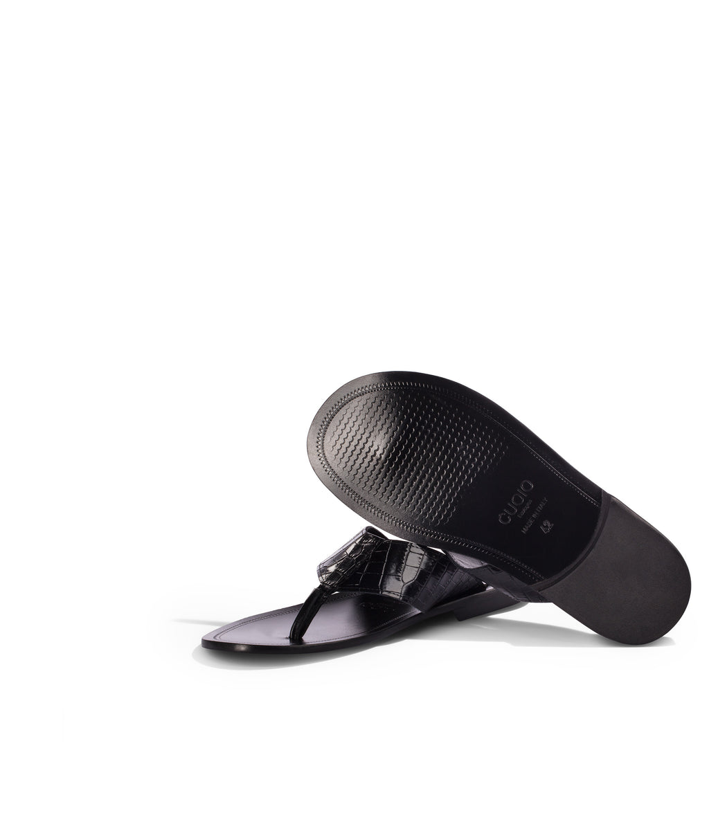 Loriblu Sandali infradito in pelle nera Outlet