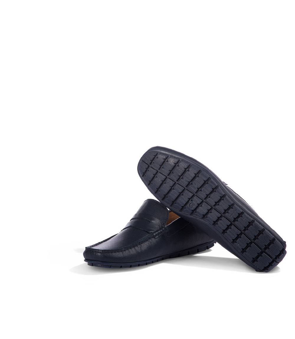 Loriblu Mocassini in nappa traforata blu scuro Vendita Economica