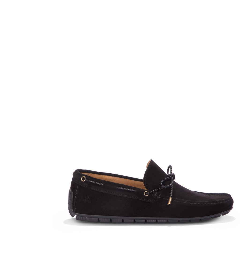 Loriblu Mocassini da barca in camoscio nero Moda
